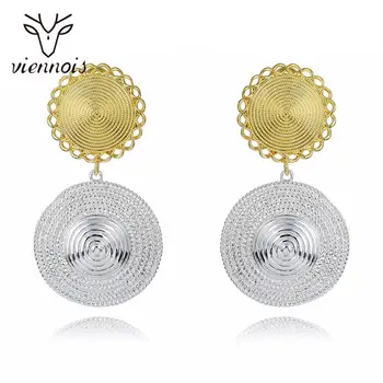

Viennois New Round Dangle Earrings For Women Mix Color Design Multicolor Female Metallic Party Jewelry 2020