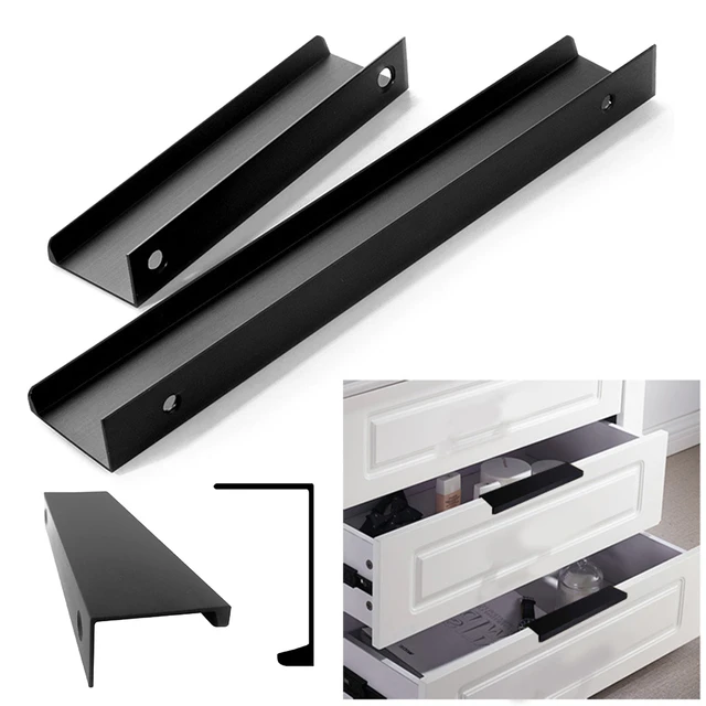 Juego De 10 Pomos De Cajón Negro Mate – Aleación De Aluminio, Diámetro 18 Mm, Con Tornillos Incluidos