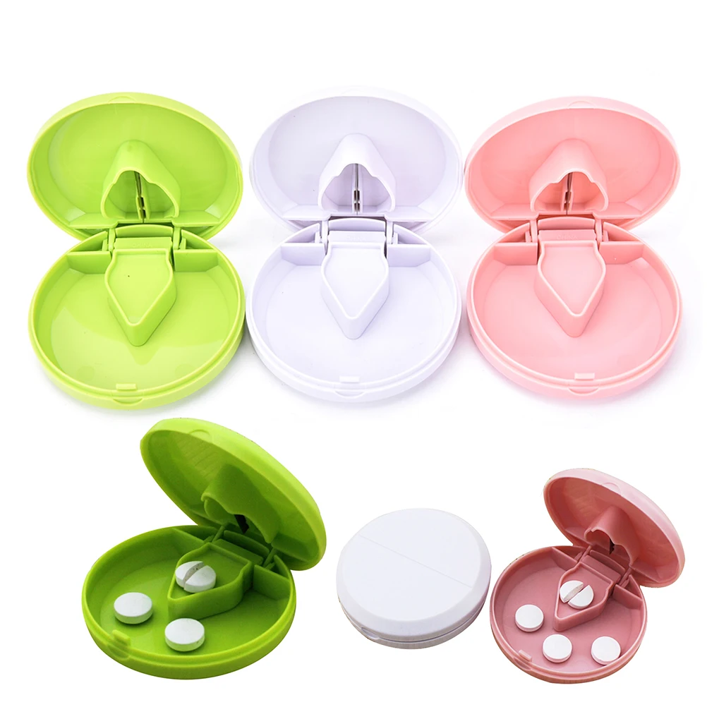 Portable Material Medicine Box Dispenser Capsule Holder Hold Storage Box Pill Tablet Pill Cutter Divider