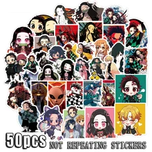 50pcs Demon Slayer: Kimetsu no Yaiba Anime Sticker Stickers PVC Graffiti Stickers Suitcase Luggage Guitar For Children Toys F3