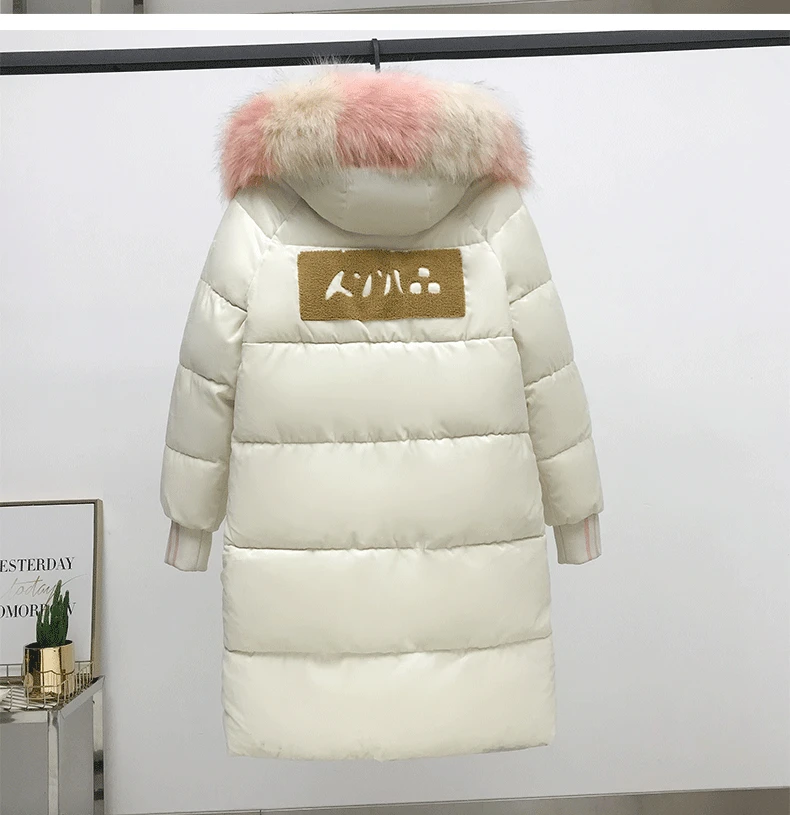 Cotton-padded Jacket New Style Women's Mid-length Korean-style Loose Thick down Feather Cotton-padded Clothes Gold Velvet W