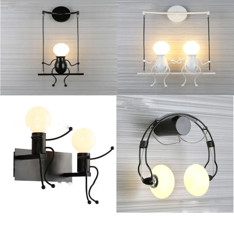  Machine villain wall lamp modern minimalist creative bedroom bedside wall lamp aisle corridor wroug - 4000206811941