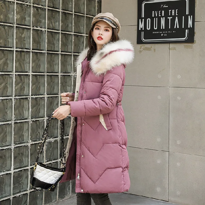 

2019 New Style Autumn & Winter Down Jacket Women's Mid-length Large Size Loose-Fit Slimming Cotton Overcoat