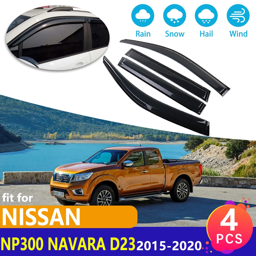 4x Window Deflectors Visor Vent Awnings Guard Shelters Accessories for Nissan Navara NP300 Mercedes-Benz X-Class D23 2015~2020 | Автомобили