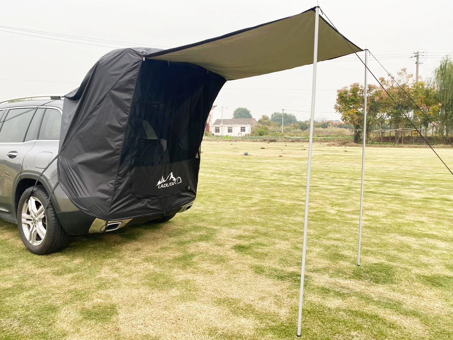 Outdoor Car Trunk Tent Sunshade Rainproof Car Tent With Support Rod For