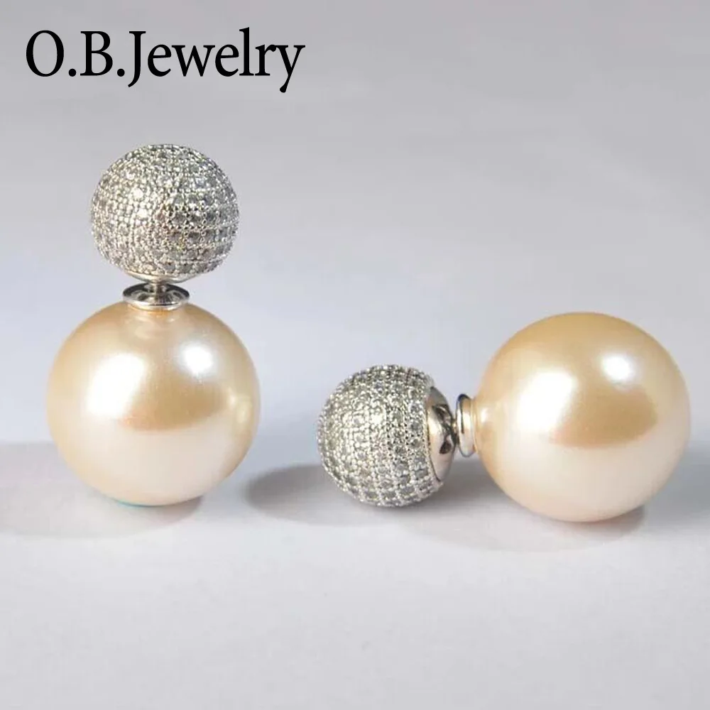

Strength Customizable Export Europe And America Popular Ornament Imitation Pearl Zircon Earring Brazil Ear Stud