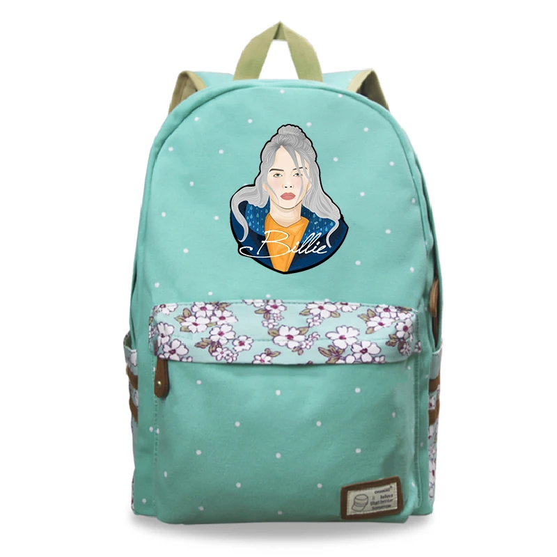 Billie Eilish сумка рюкзак и сумка с цветочным принтом для путешествий аниме Mochila школьные сумки для девочек-подростков - Цвет: 1
