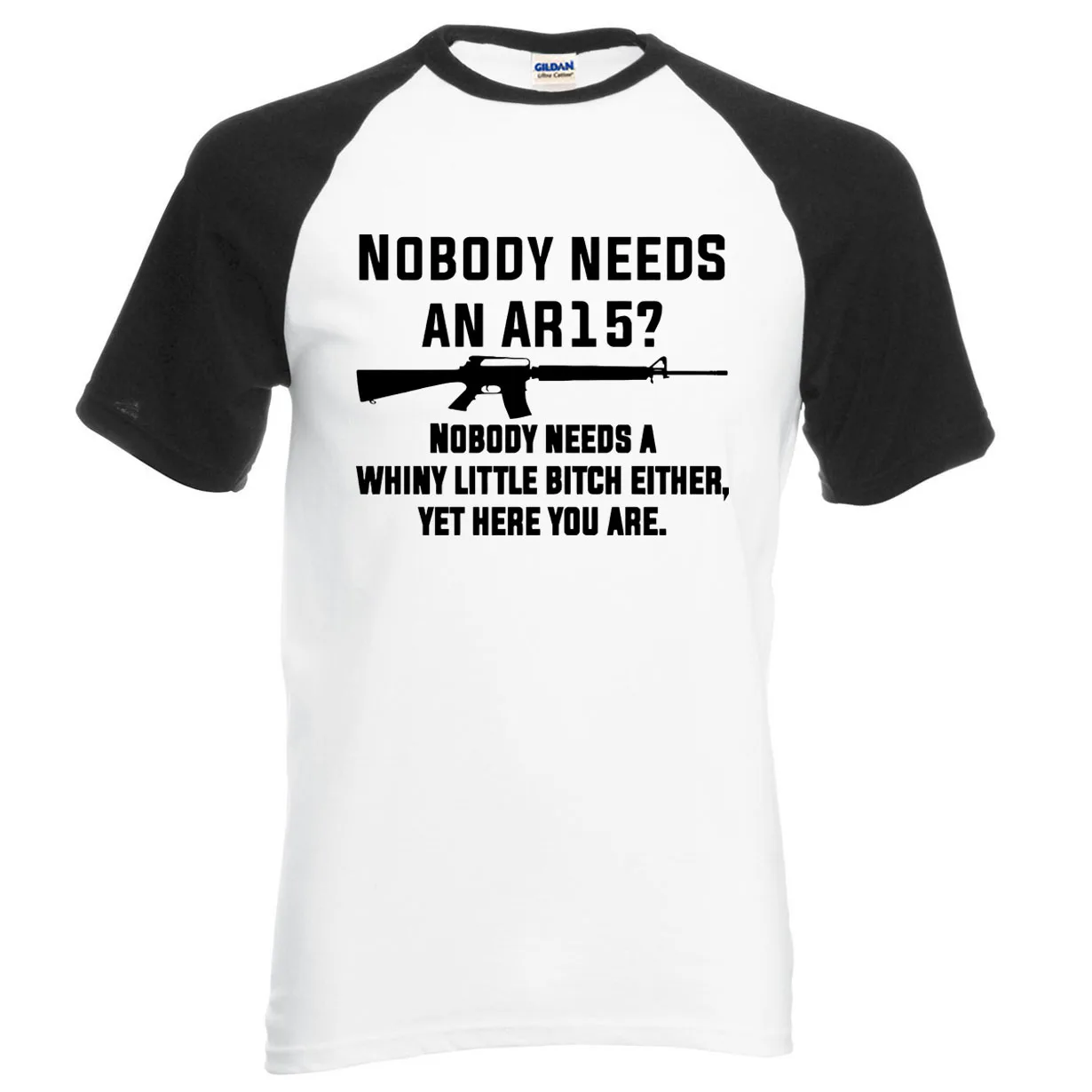 

Funny Men T Shirt Nobody Needs An Ar 15 Doubt Men Top Tees 2020 New Summer 100% Cotton High Quality Raglan Tee Fashion T-Shirt