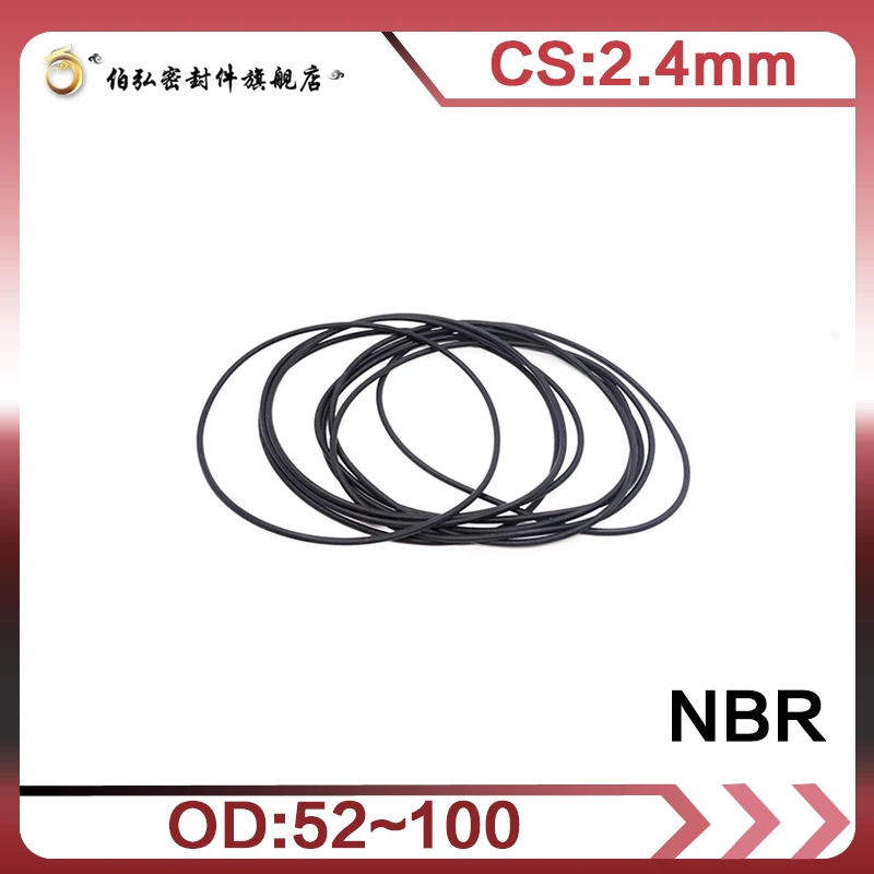 Nitrile Rubber O-Ring 10PCS/lot Black NBR Sealing CS2.4mm OD52/55/60/62/65/70/75/80/85/90/95/100mm Seal Gasket Ring | Обустройство