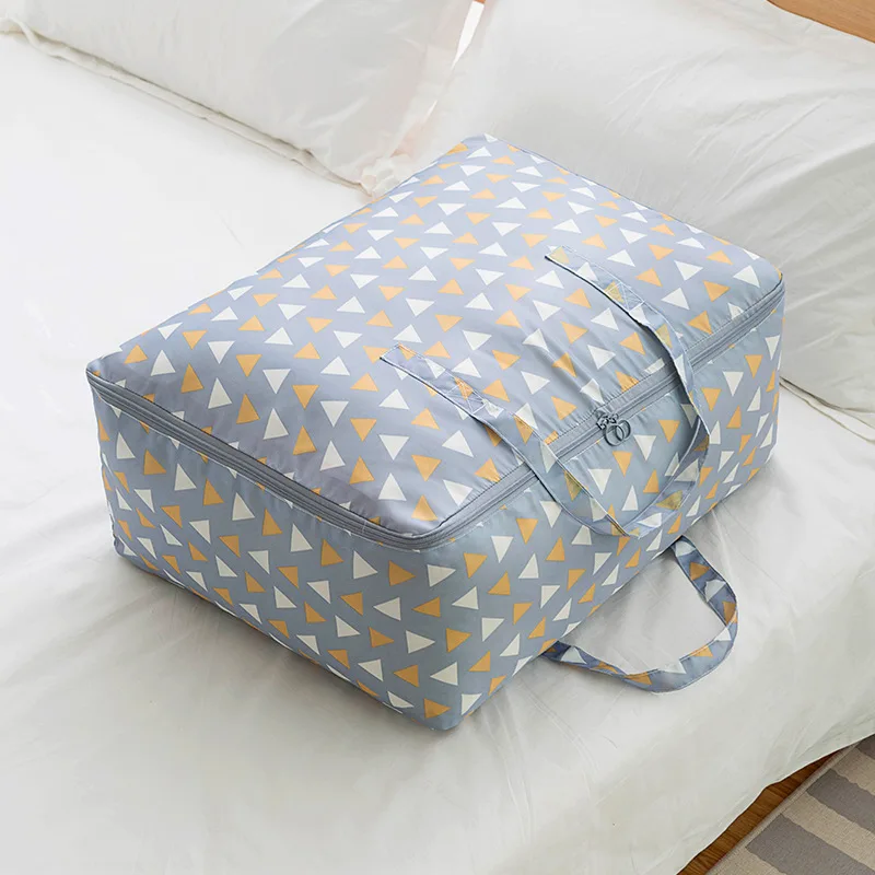 Nordic Style Waterproof Foldable Storage Bags Quilted Blanket Clothes Bag Big Size Oxford Fabric Travel Luggage Organizer Bag - Color: BAB020017 Yellow