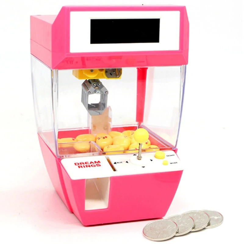 Кукла коготь машина мини игровой автомат торговый автомат Конфеты Grabber аркадный Рабочий стол пойманная забавная музыка Забавные Игрушки Гаджеты дети