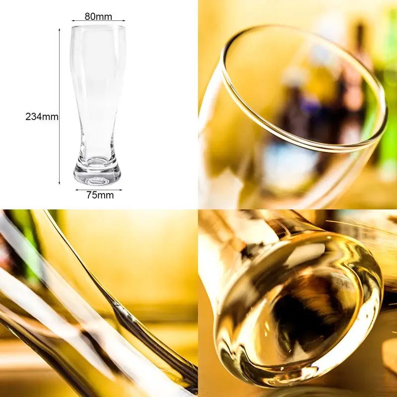 2Pcs Thick Crafted Beer Glasses Large Capacity Professional Beer Mug Transparent Wine Glass Cup Club Bar Party Home Drinkware