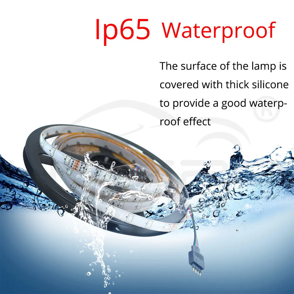 Hviero 5M 2835 300Led Led Strip IP65 Waterproof RGB Light DC 12V Flexible Lighting String Home Decoration Lamp Ribbon Tape Desk Lamp