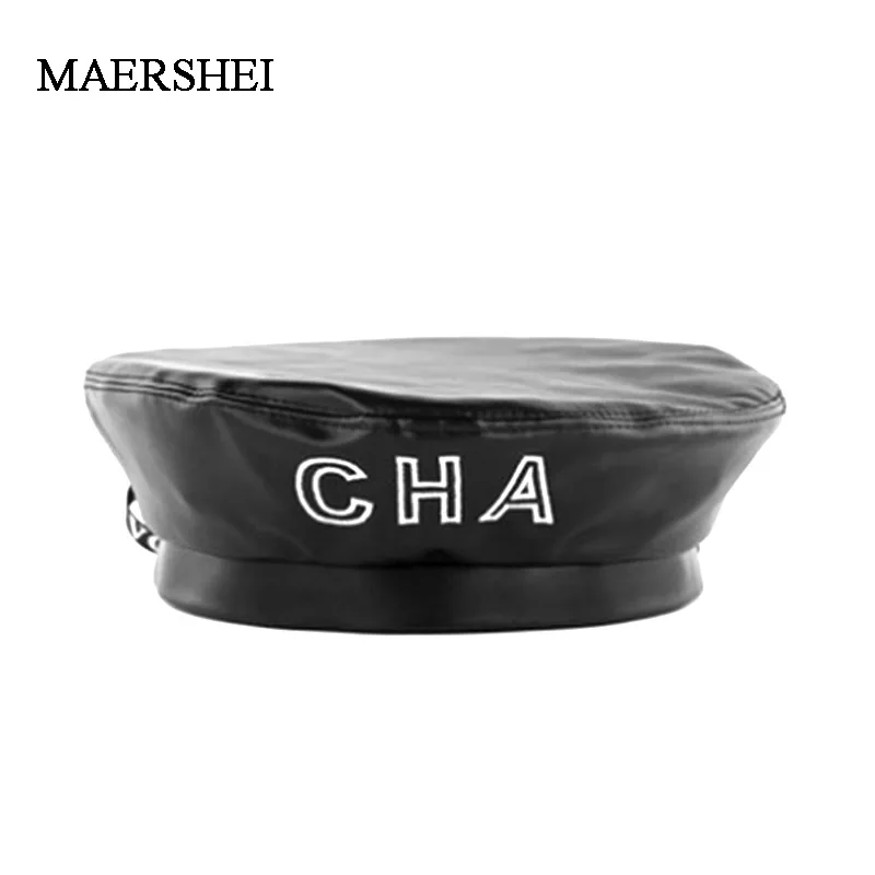 

MAERSHEI 2019 New Cap Beret Cap Fashion Women Casual PU Leather Beret Hat For Women Autumn Winter Retro Beanie Caps Hot