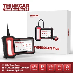 THINKCAR – Thinkscan Plus S4 Scanner professionnel automobile, outil de Diagnostic automobile, OBD2, ABS/SRS/ECM/BCM/TCM, système optionnel, 3 fonctions de réinitialisation 