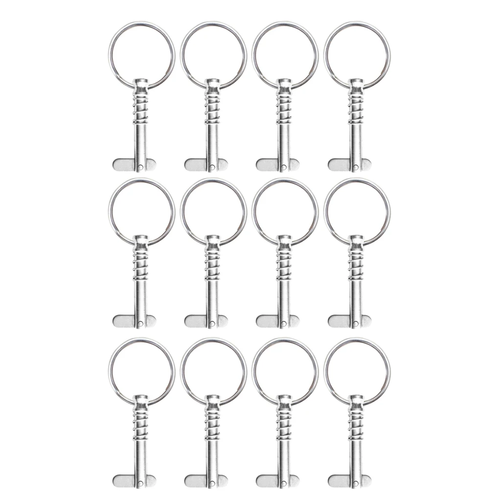

MagiDeal 12pcs Bimini Top Deck Hinge Quick Release Pins Stainless Steel