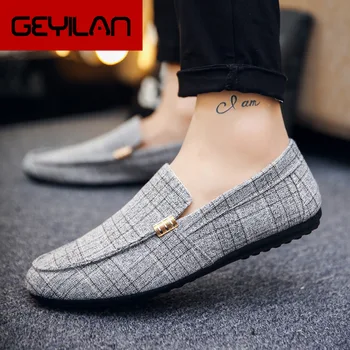 

Coslony Men Casual Shoes 2020 Spring Summer Men Loafers On Light Canvas Youth Men Shoes Breathable Fashion Flat Footwear