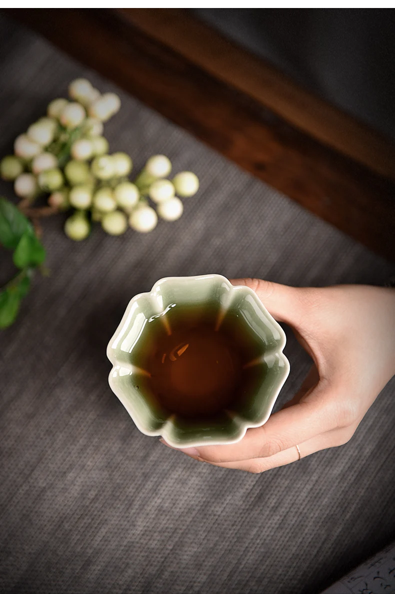 cerâmica, coleção única de copo de chá kung fu, tigela grande de chá