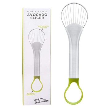 

3 In 1 Avocado Slicer Tool Works As A Splitter, Pitter And Cutter As Knife Peeler Scoop With Comfort-Grip Handle (Green-Slicer)