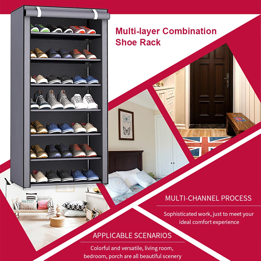 

4/5/6/8/10Tiers Shoes Rack With Dustproof Cover Closet Shoes Storage Cabinet Dustproof Cover Shoes Cabinet