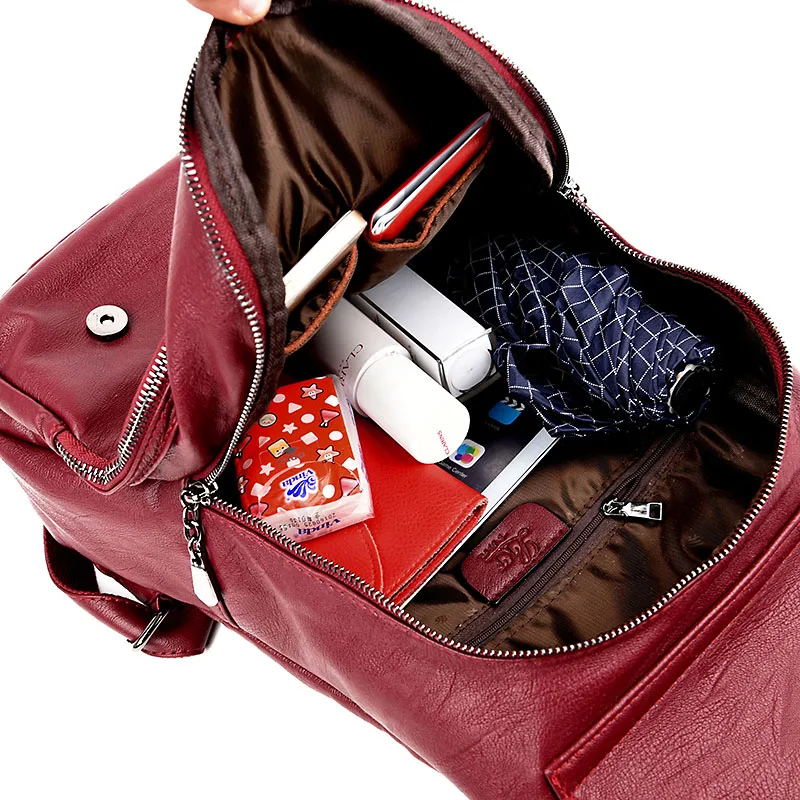 Aosbos, женский рюкзак из мягкой кожи, модная повседневная Наплечная Сумка, рюкзаки, вместительные школьные сумки, одноцветная сумка