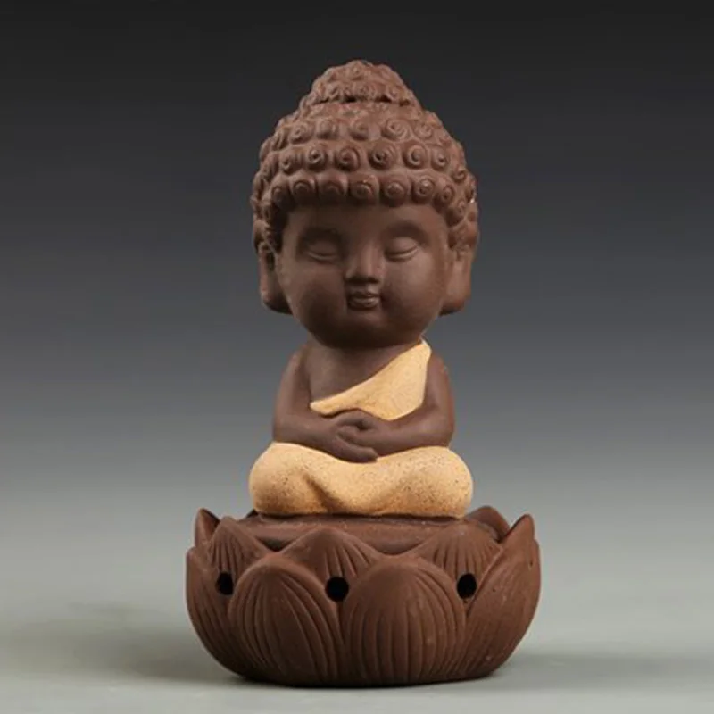 Home Buddha Incense Burner Holder Buddhist Statue/Porcelain Backflow Censer Cone