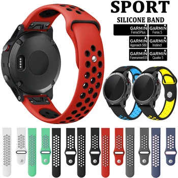 

Hot 22mm Sport Silicone Watchband Wriststrap for Garmin Fenix 6 Pro 5 5 Plus Forerunner 935/945 Easy Fit Quick Release wirstband
