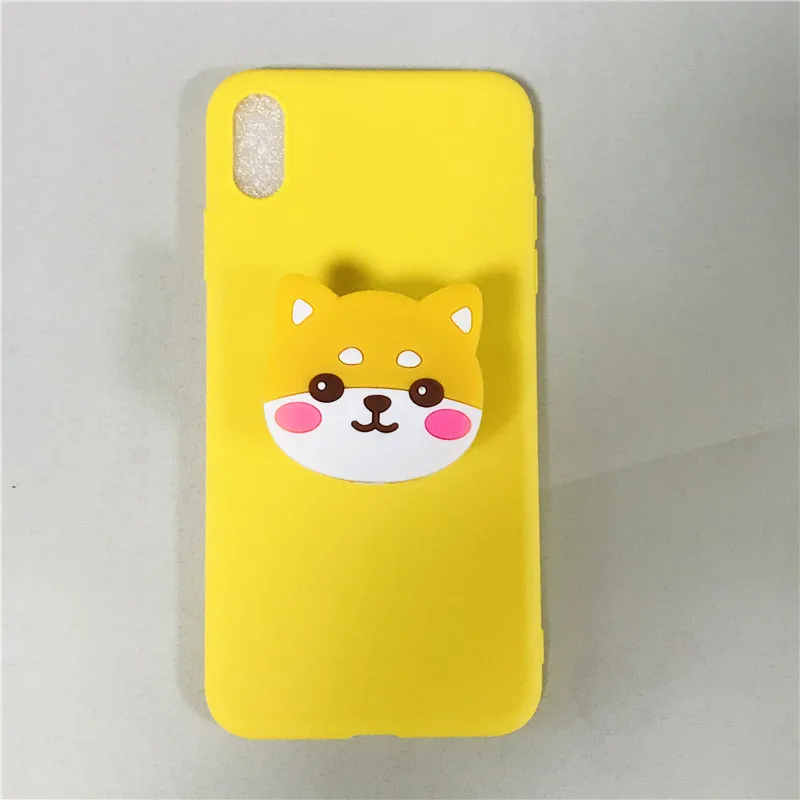 3D мультфильм mi nnie mi ckey гибкий держатель Подставка для телефона чехол для Xiaomi mi 6 8 Lite 9 SE Play Pocophone F1 Мягкая силиконовая задняя крышка - Цвет: yellow dog