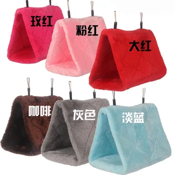 

Small Pet Nest Pad Autumn Winter Flannel Warm Bird Nest Small Medium and Large Parrot Hammock Toy Bird Cage Small Pet Supplies