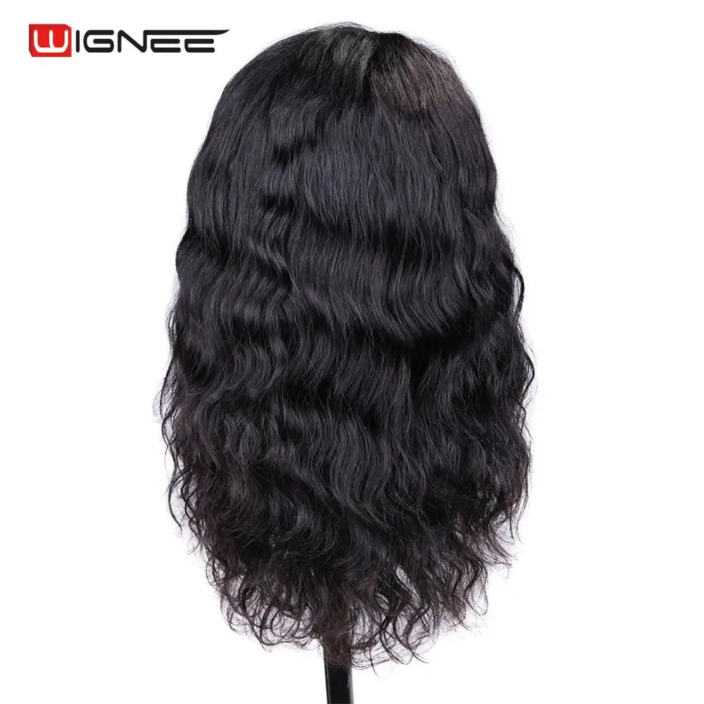 Wignee Natural Wave Human Hair Wigs With Baby Hair For Black/White Women 150% High Density Pre-plucked Hairline Lace Human Wigs