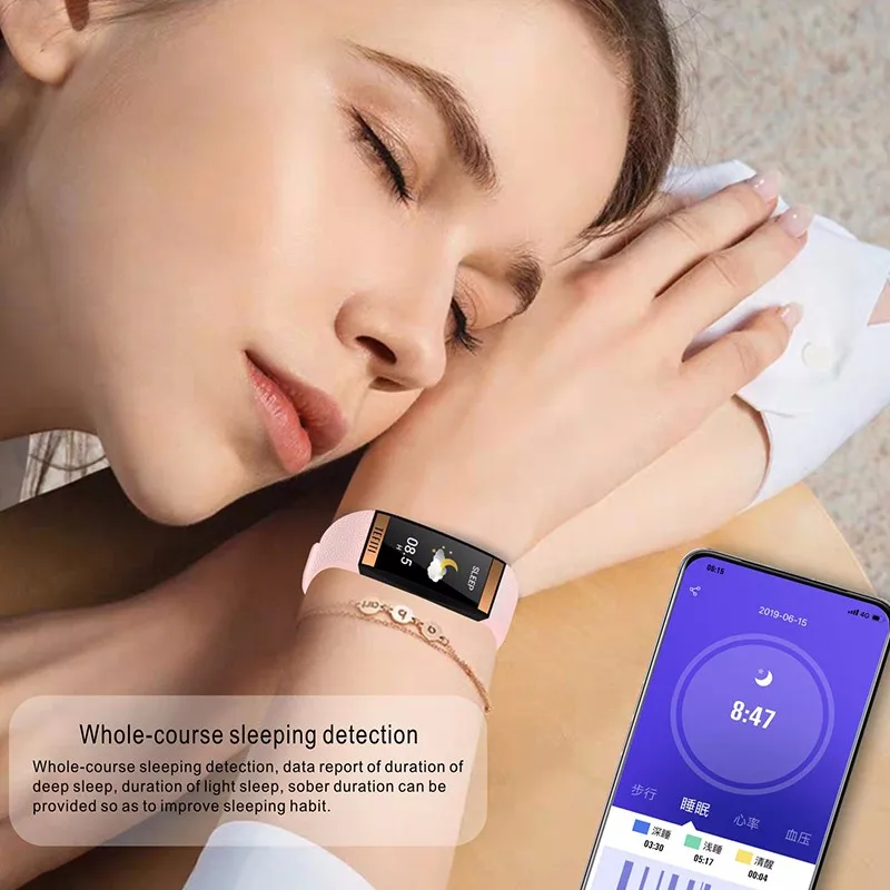 E78 умный Браслет IP68 Водонепроницаемый для мужчин и женщин Bluetooth Смарт-браслет кровяное давление монитор сердечного ритма браслет для IOS и Android