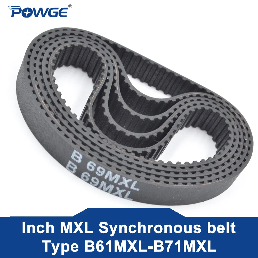 Powge Mxl Synchronous Timing Belt Pitch 2.032mm B61/b62/b63/b64/b65/b66