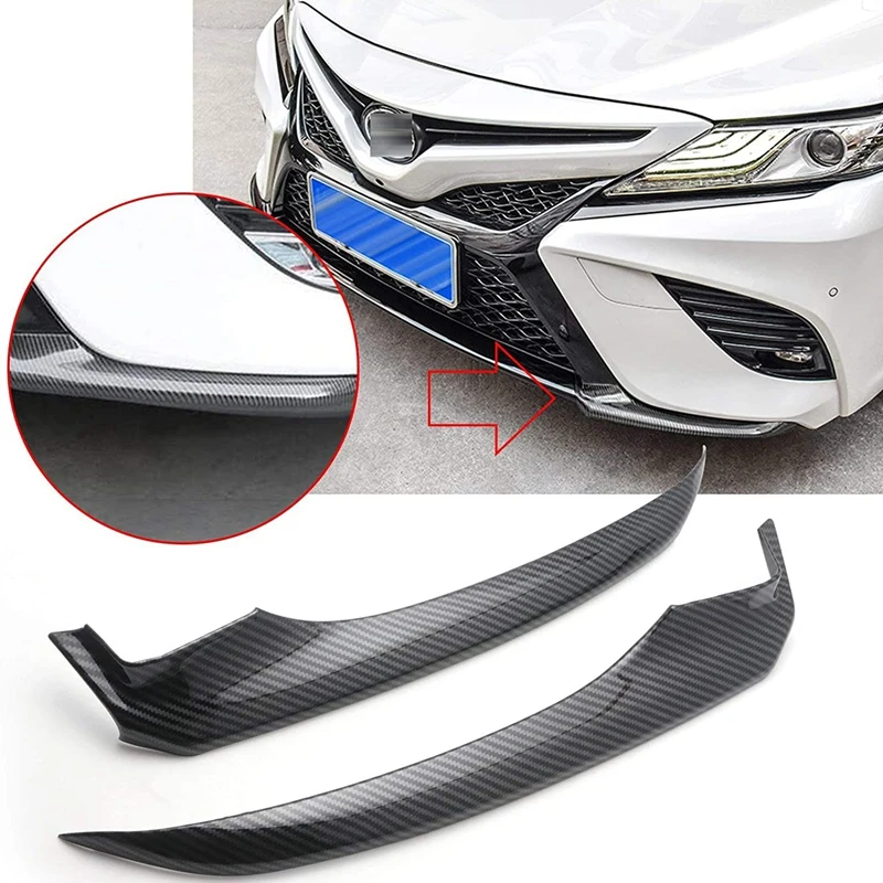 Car ABS Carbon Fiber Front Bumper Lip Splitter Spoiler Cover Trim Protector for Toyota Camry SE XSE 2018-2020 | Автомобили и
