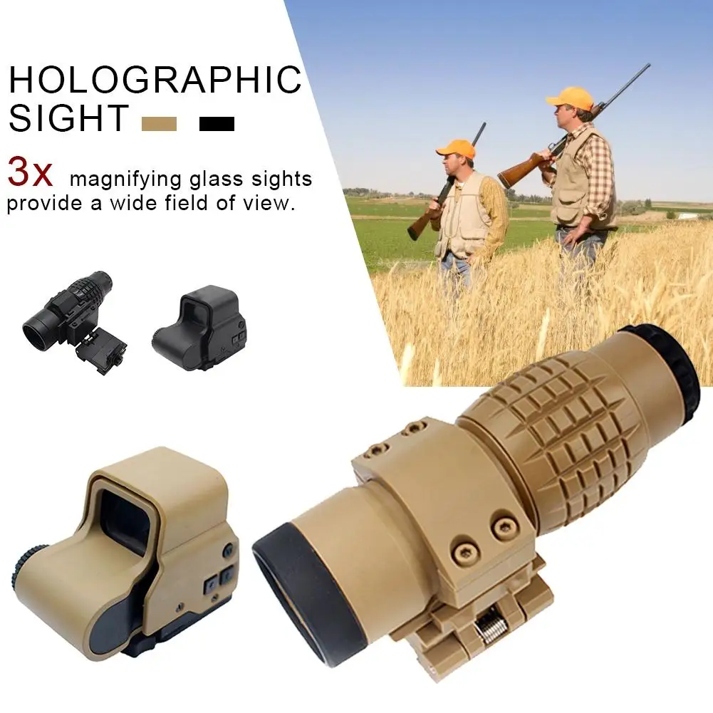 

Hunting 3x Magnifier Riflescope Magnifying Scope For Riflescopes Mount Fits Holographic And Reflex Sight For Toy Gun Plastic