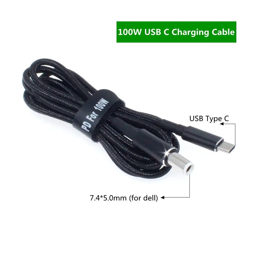 100W Тип USB C PD кабель для зарядки Шнур Переходник на 7 4x5 0 мм ноутбук Мощность В