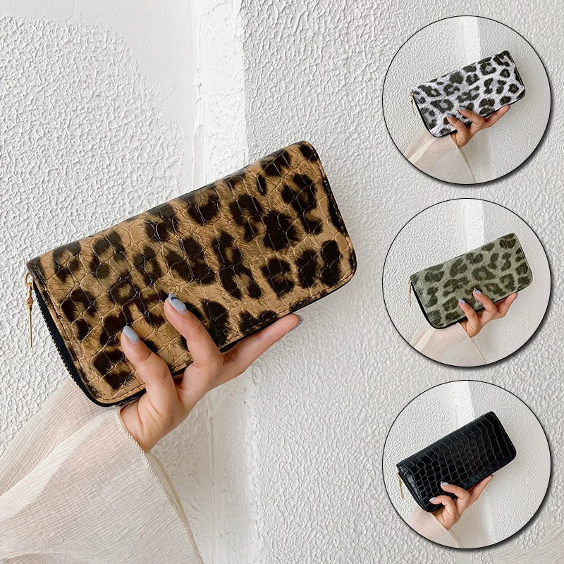 

Women Wallets New Vintage Fashion Leopard Prints Coin Purse For Girls Clutch Bag PU Leather Snake Print Ladies Card Holder