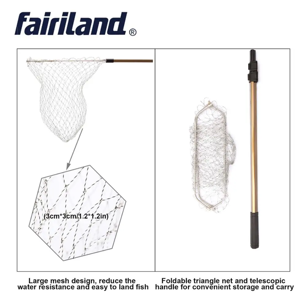 US $114.00 Fishing Net Landing Net 5050cm Triangle Aluminum Hoop 8mm Retractable Handle Up To 25m Scoop Net Dip Nets Fishing Tool