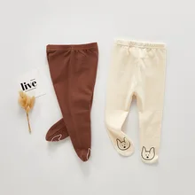 1992 г., г., осеннее платье-шорты с длинными рукавами и воланами, подходящие штаны утепленные детские колготки, детские штаны, милый мультяшный слон, штаны