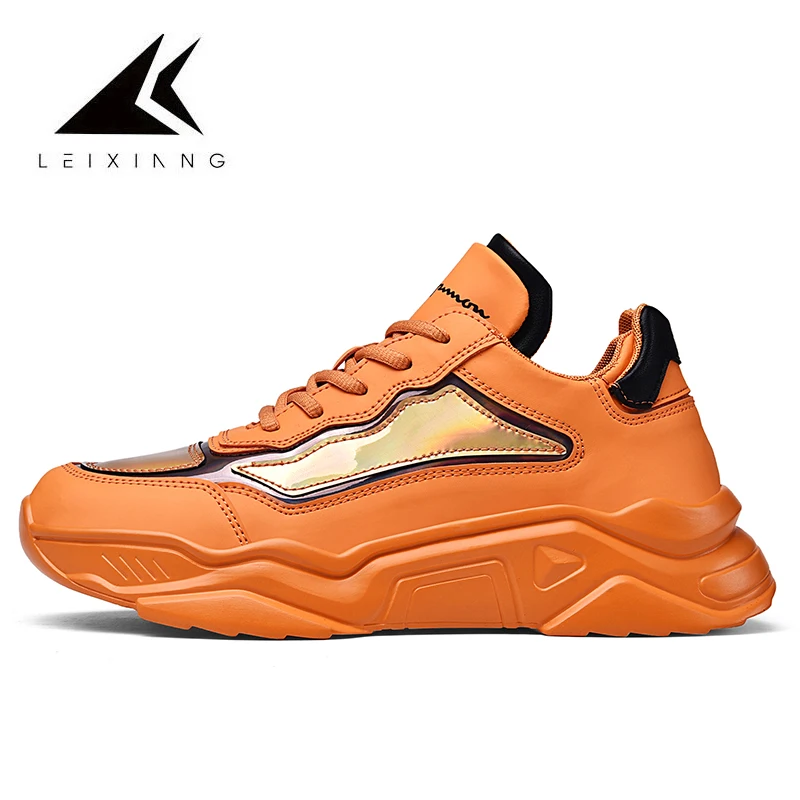 Легкие кроссовки для бега для мужчин водонепроницаемые мужские кроссовки уличная спортивная обувь на шнуровке мужская оранжевая Обувь Zapatillas Deporte Mujer
