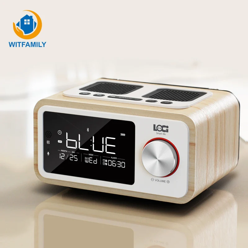 Bluetooth динамик Будильник FM Радио MP3 плеер дистанционное управление Повтор