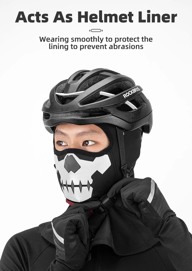 rockbros balaclava rosto cheio máscara prova de vento esqui da motocicleta cachecóis ciclismo bandana manter quente veneno térmico crânio cachecol