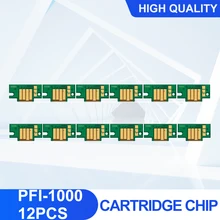 Puces à usage unique pour imprimante Canon PFI 1000 PFI1000, 12 pièces, Compatible avec imageprogramaf PRO 1000 PRO1000