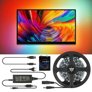 

DIY RGB USB 60 LED Strip Light Computer HDTV TV Desktop PC Screen Backlight Lighting 5M Lighting Kit Droshipping