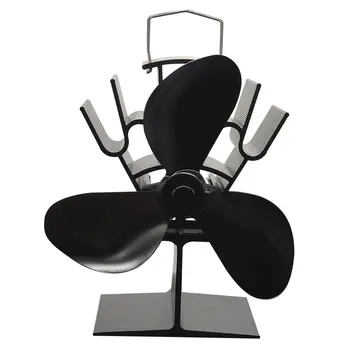 

EQ2-BK-3B 3 Blades Thermal Power Fireplace Stove Fan Heat Energy Stove Fan for Fireplace Burner Ventilation