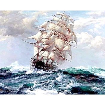 

GATYZTORY Zero Basis DIY Painting By Numbers HandPainted Oil Painting Boat Landscape Picture Colouring Adult Child Leisure