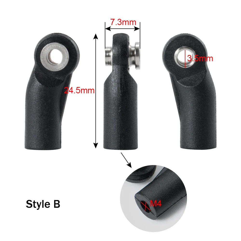 Axspeed 10pcs m4 Kunststoff Link Rod End kugeln Gelenk kopf uhr gewinde für TRX-4 axiale scx10 wraith 1/10 rc Auto Upgrade Teile – Detail 6