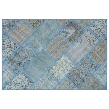 

Handmade Blue Vintage Overdyed Patchwork Area Rug 120x180 Cm-3'11''X5'11''