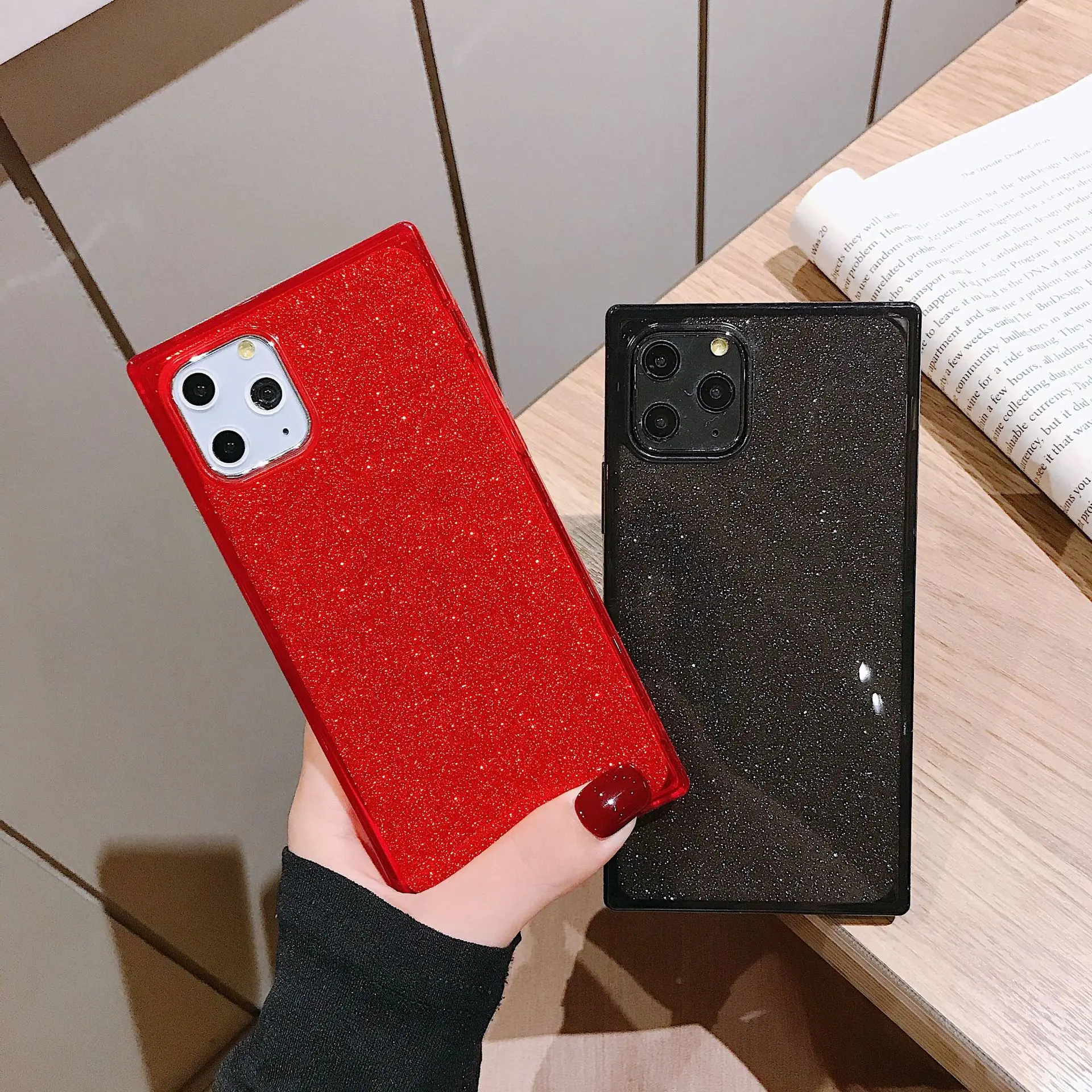 Square glitter apple Case For iPhone 11 Pro X XR XS Max 8 7 Pluse 6 6S Phone Clear Soft with card TPU Shockproof Back Cover | Мобильные