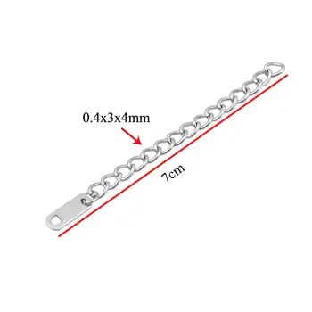 

10pcs/lot Stainless Steel 7cm Extension chains for DIY Necklace and Bracelet Making Extend Tail Chains Wholesale