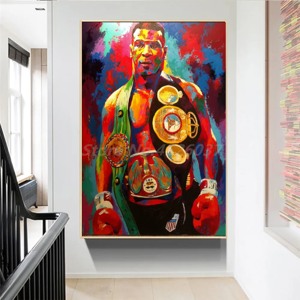 Tyson боксерская Абстрактная Картина на холсте модульные картины для гостиной